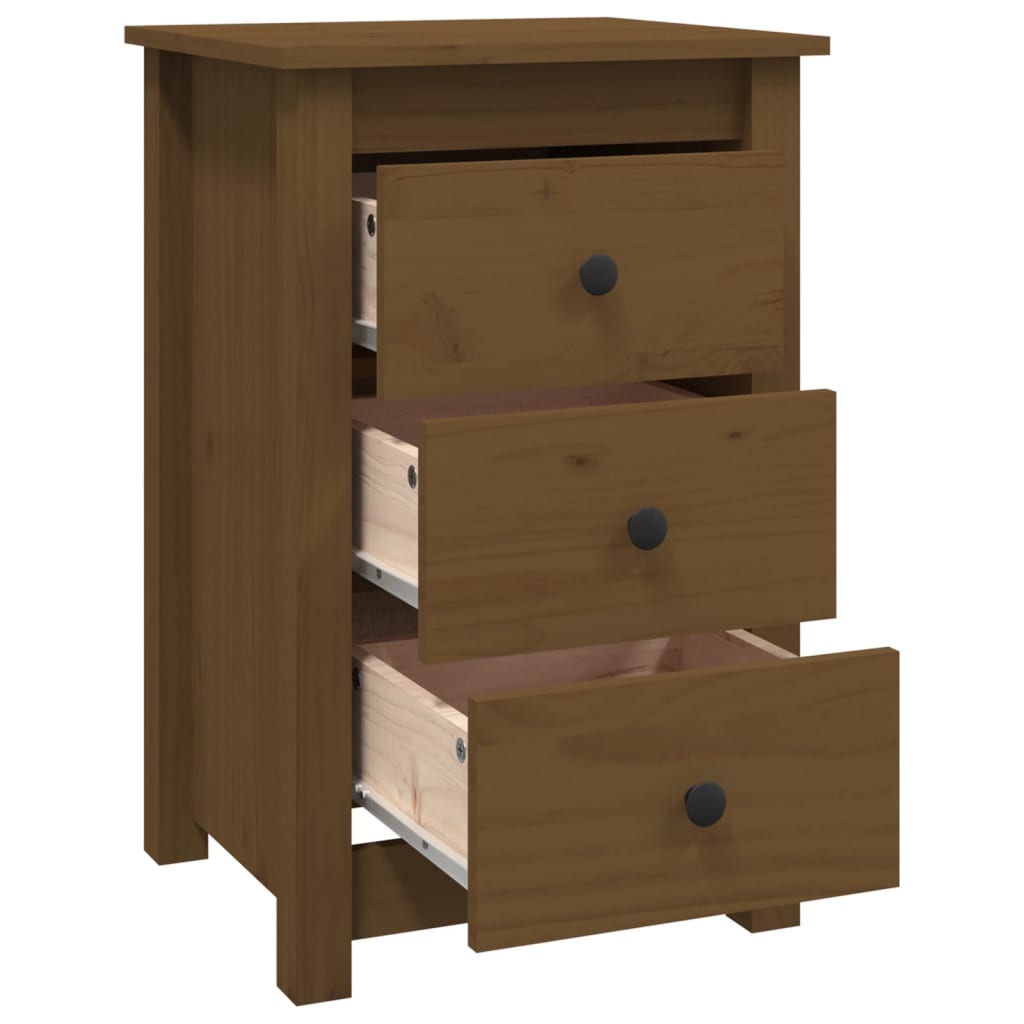 Bedside tables 2pcs 40x35x61.5 cm solid pine honey brown