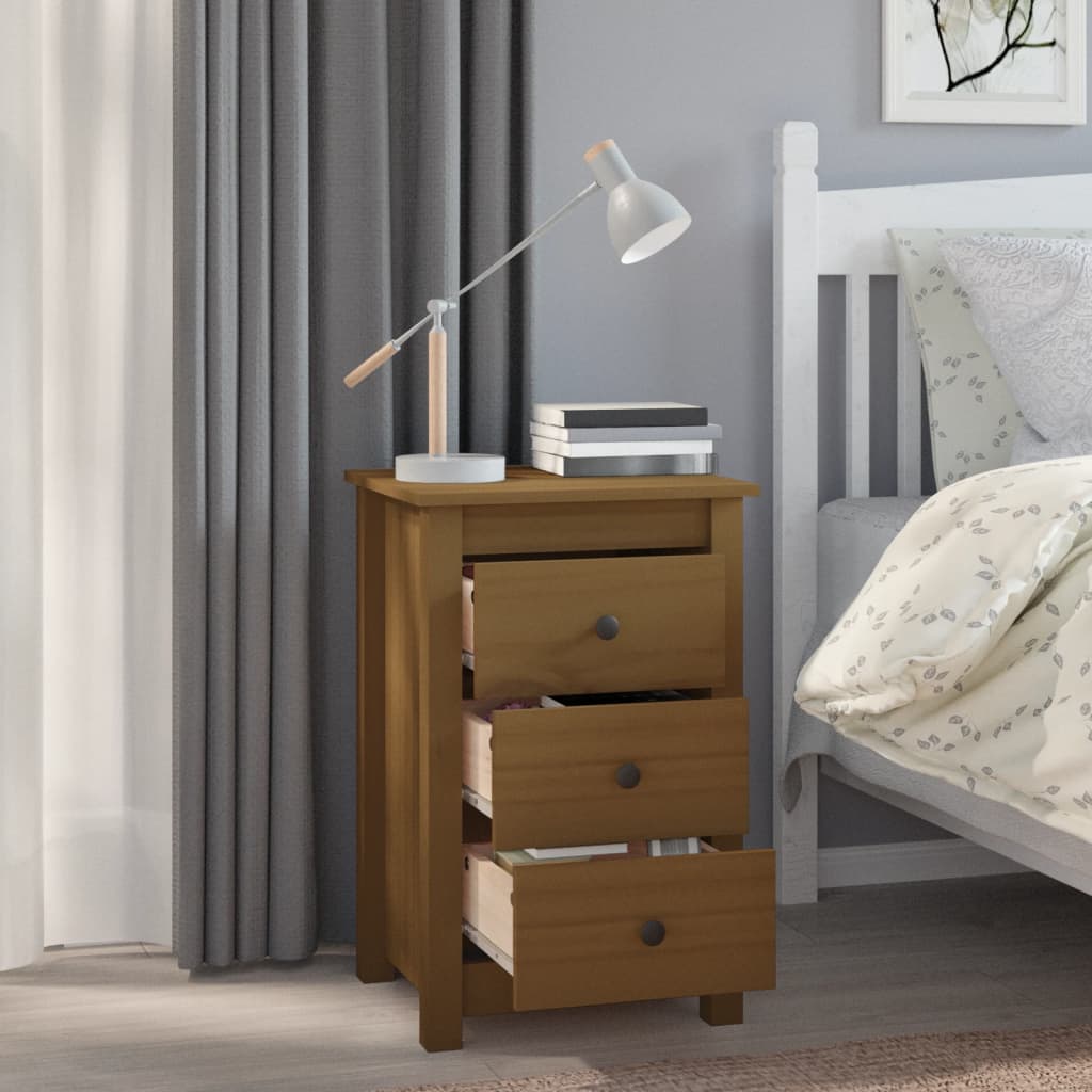 Bedside tables 2pcs 40x35x61.5 cm solid pine honey brown