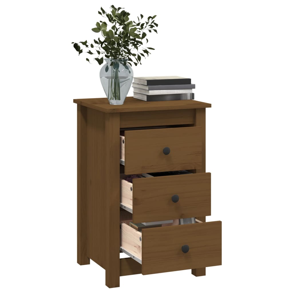 Bedside tables 2pcs 40x35x61.5 cm solid pine honey brown