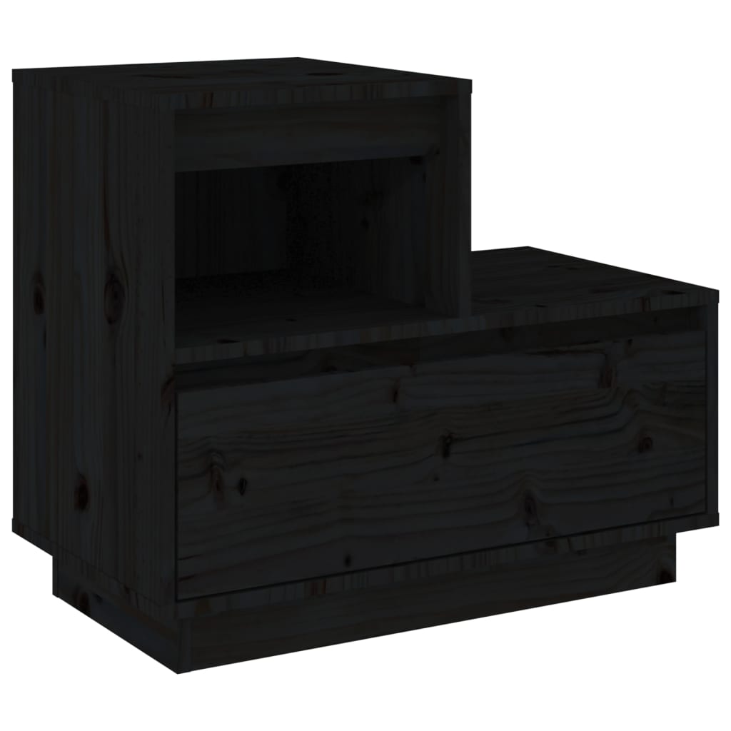 Bedside tables 2 pcs 60x34x51 cm solid pine black