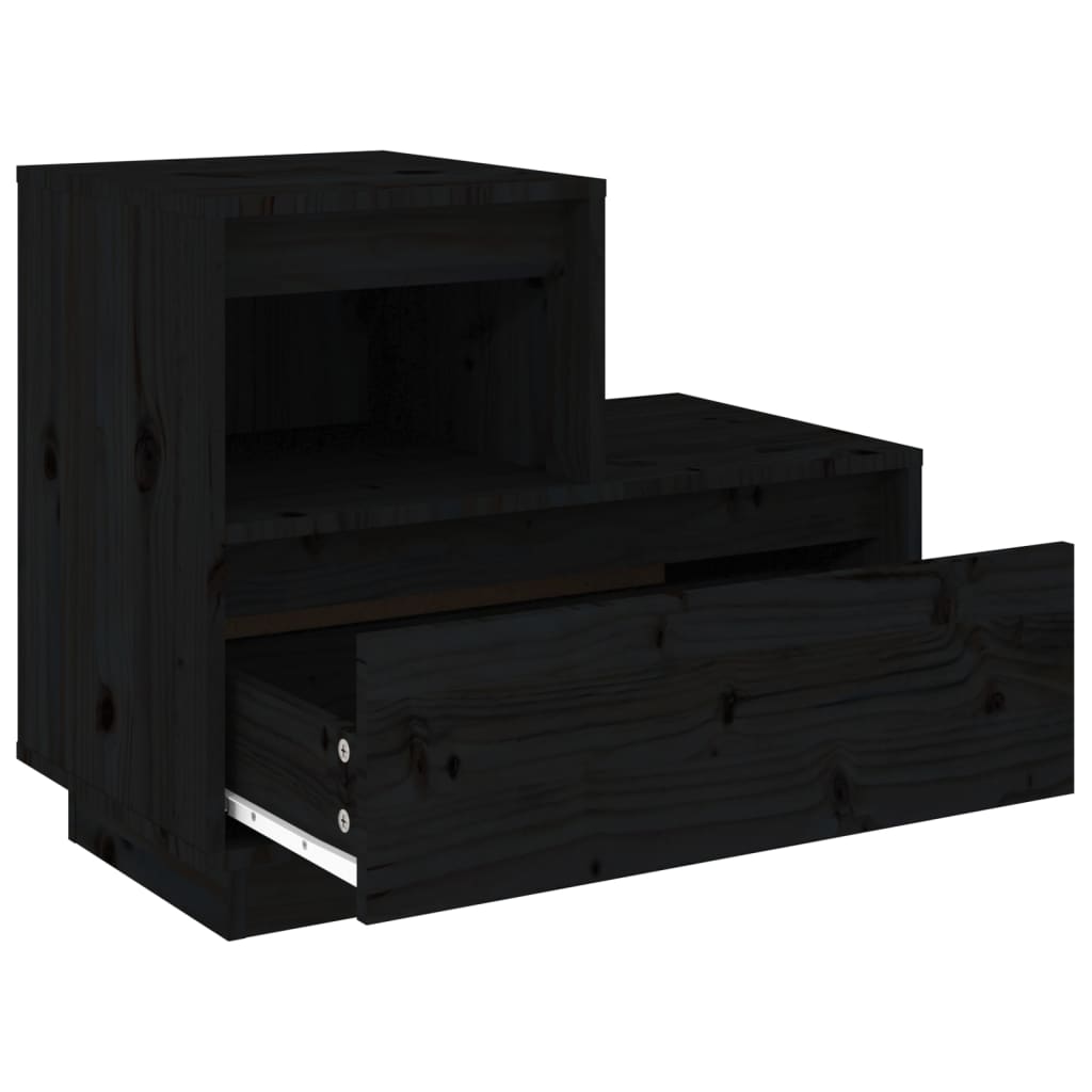 Bedside tables 2 pcs 60x34x51 cm solid pine black