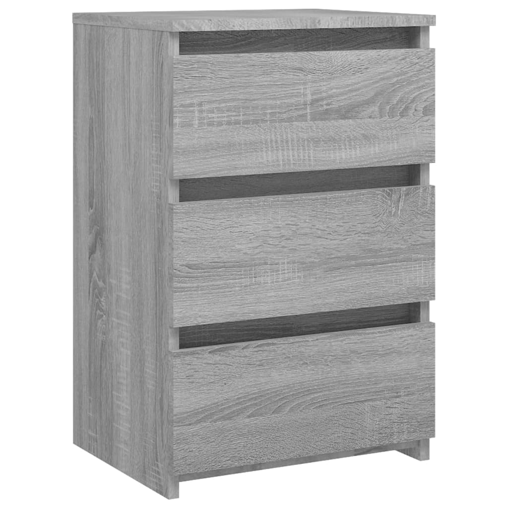 Bedside tables 2 pcs 40x35x62.5 cm wood processed Sonoma gray