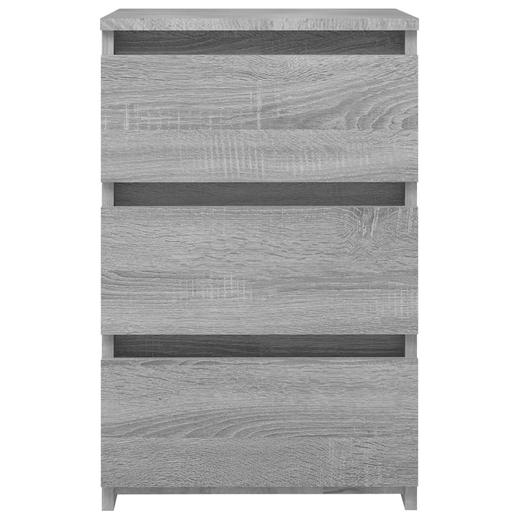 Bedside tables 2 pcs 40x35x62.5 cm wood processed Sonoma gray