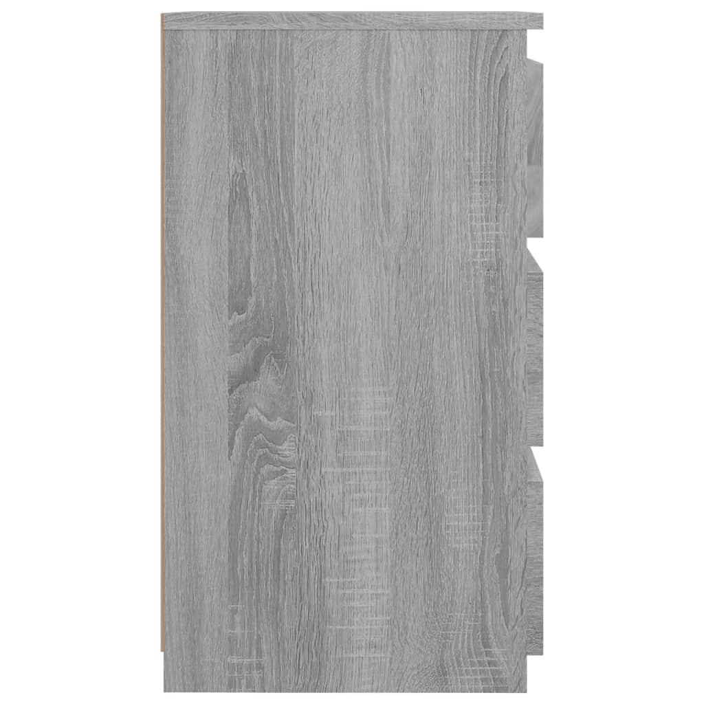Bedside tables 2 pcs 40x35x62.5 cm wood processed Sonoma gray