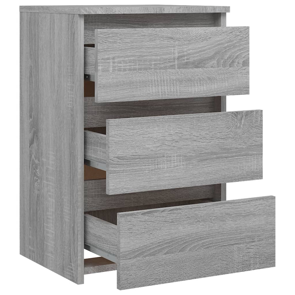 Bedside tables 2 pcs 40x35x62.5 cm wood processed Sonoma gray
