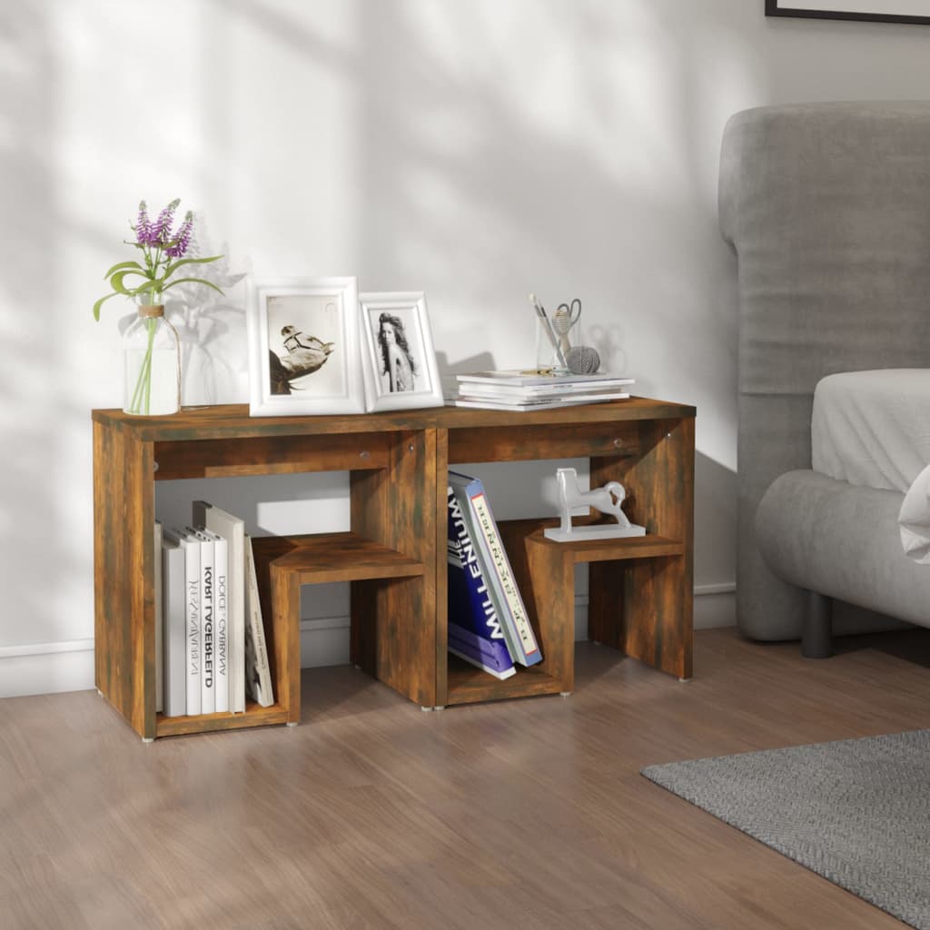 Bedside tables 2 pcs 40x30x40 cm smoked oak wood