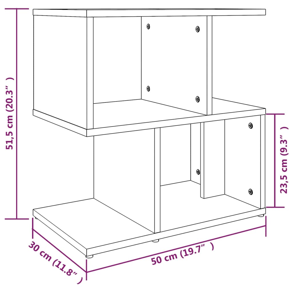 Bedside tables 2pcs 50x30x51.5cm derived from cast oak wood.