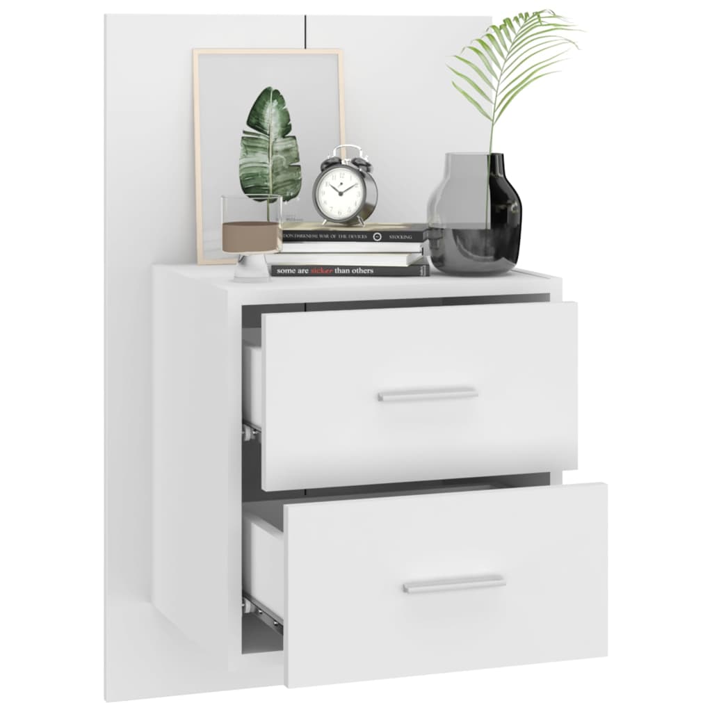 Wall Mounted Bedside Table White