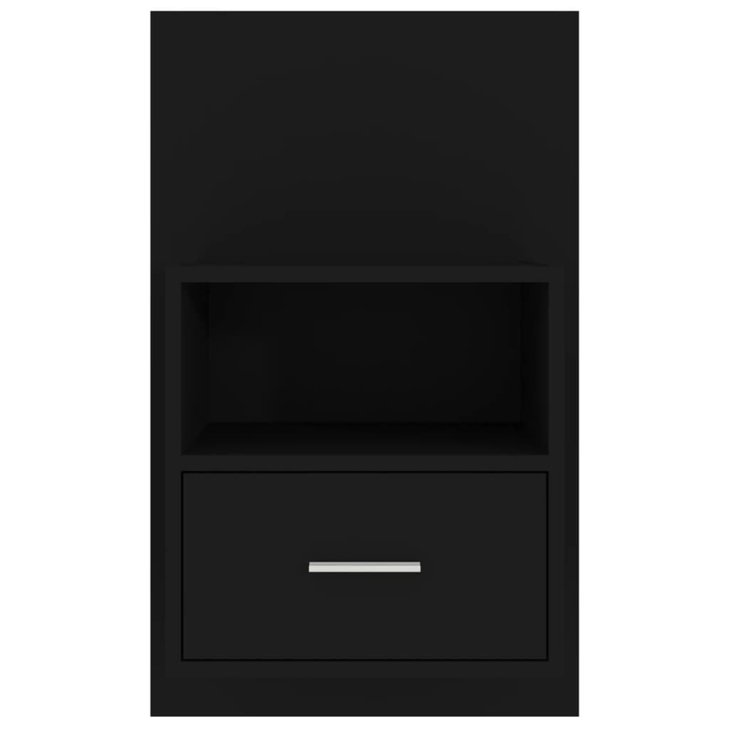 Bedside tables wall mount 2 pcs black