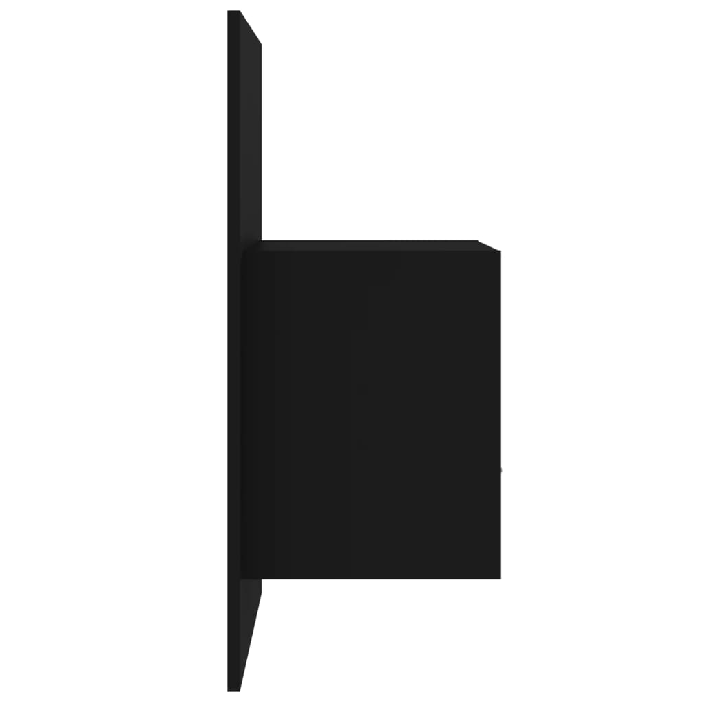 Bedside tables wall mount 2 pcs black