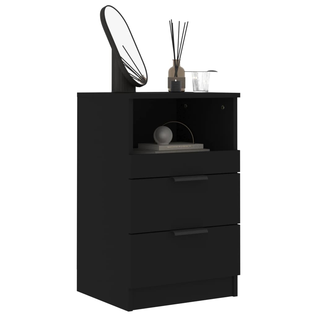 Mesa de cabeceira madeira processada preto