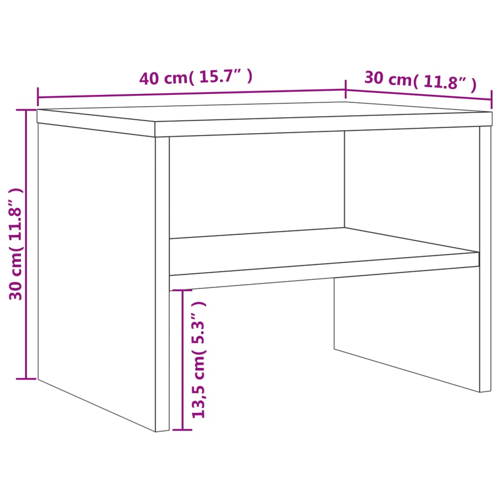 Bedside table 2 pcs 40x30x30 cm wood derivatives gray sonoma
