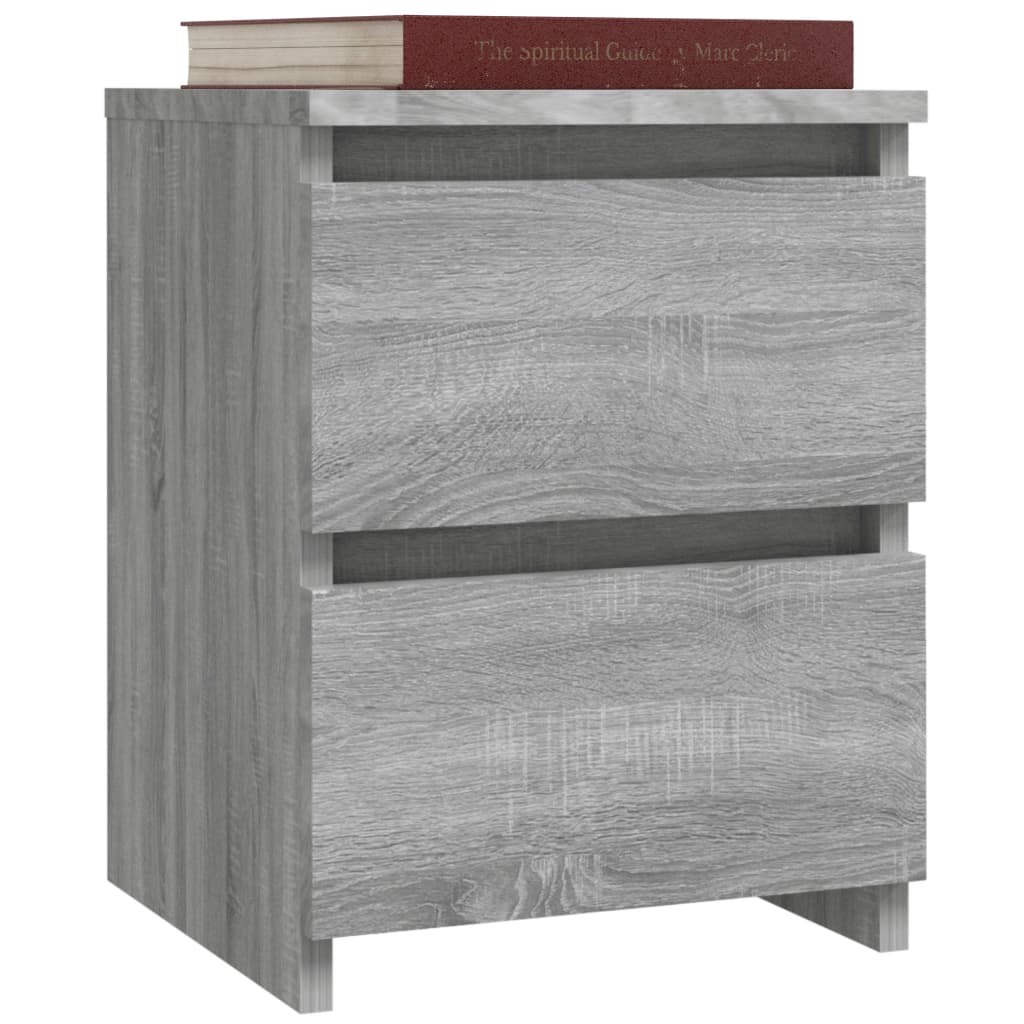 Bedside table 2pcs 30x30x40 cm processed sonoma wood gray