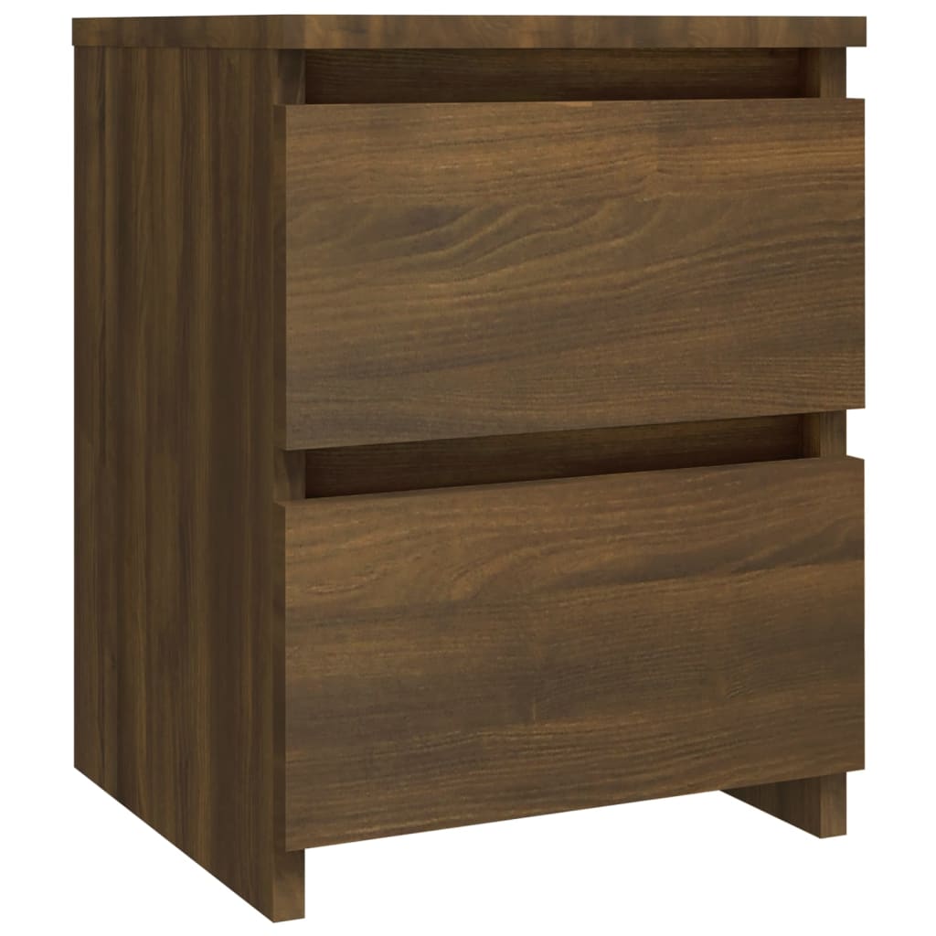 Bedside table 2pcs 30x30x40cm derived from brown oak wood