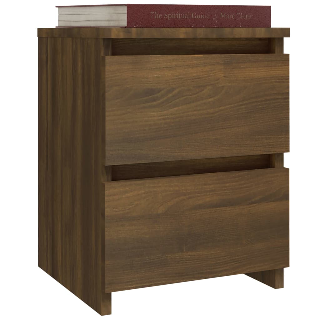Bedside table 2pcs 30x30x40cm derived from brown oak wood