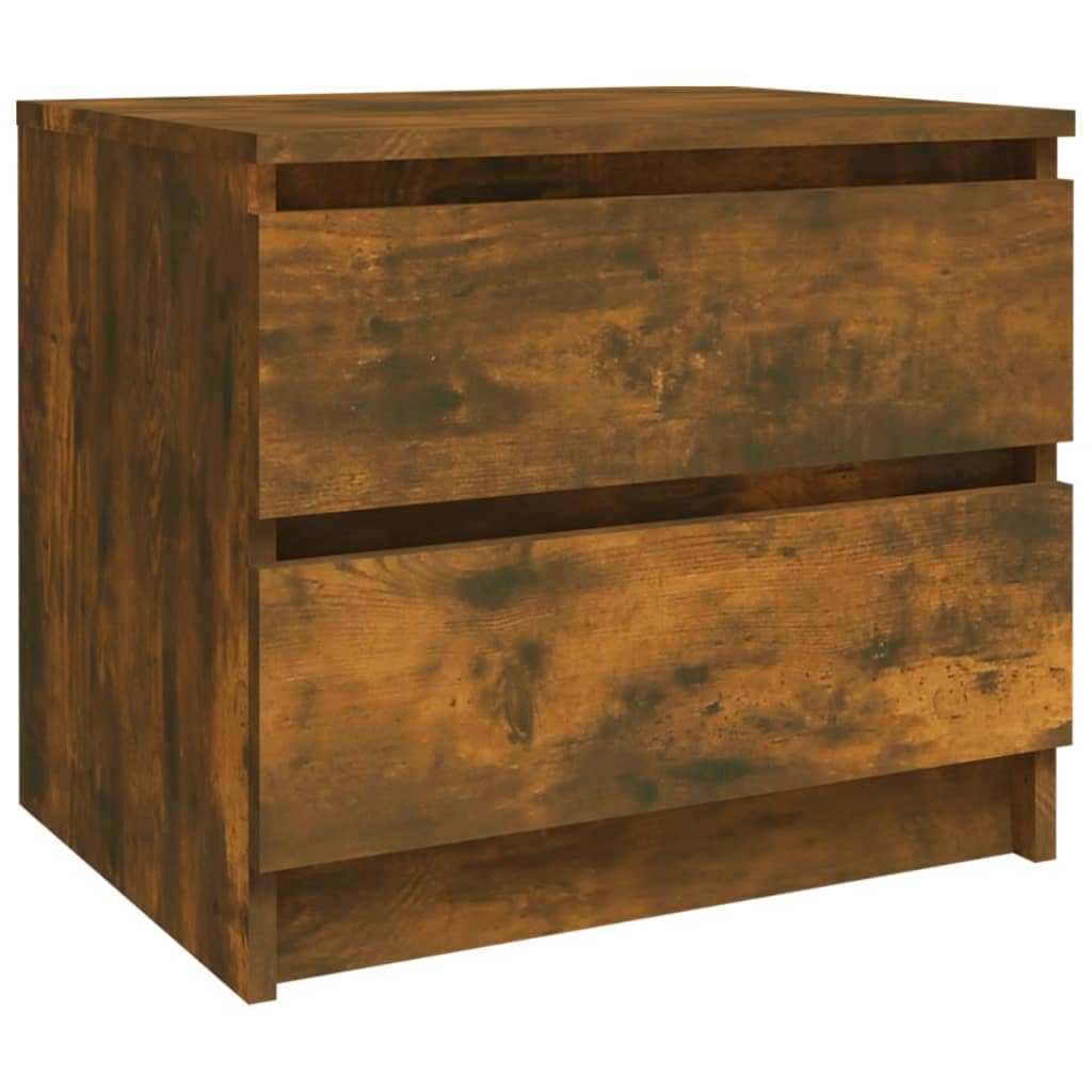 Bedside table 2pcs 50x39x43.5cm derived from smoked oak wood