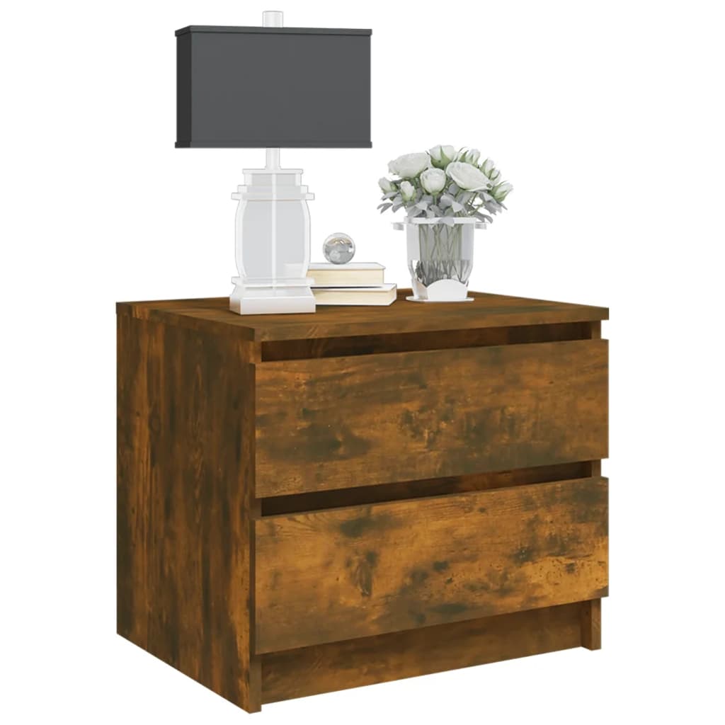Bedside table 2pcs 50x39x43.5cm derived from smoked oak wood
