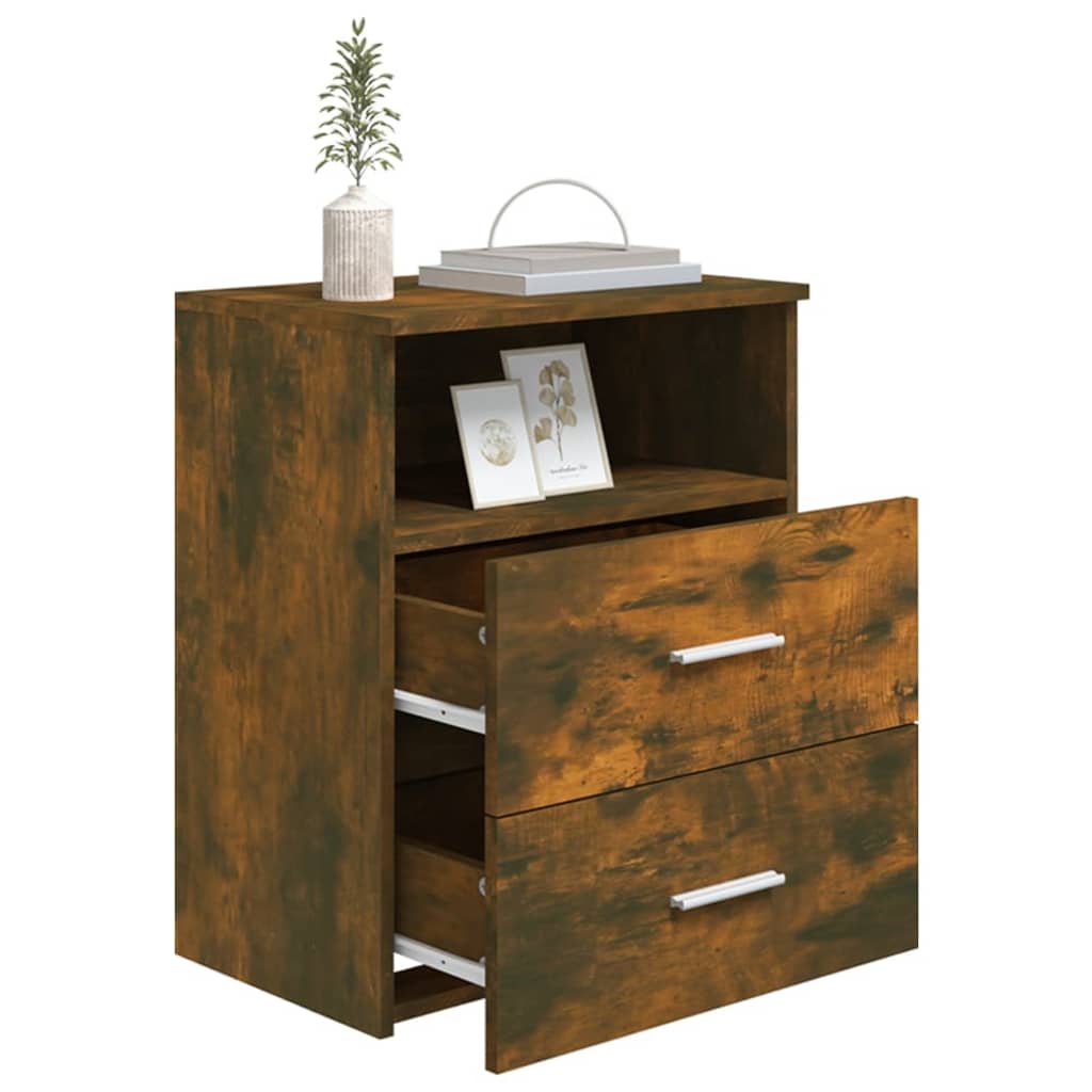 Mesa de cabeceira 50x32x60 cm cor carvalho fumado