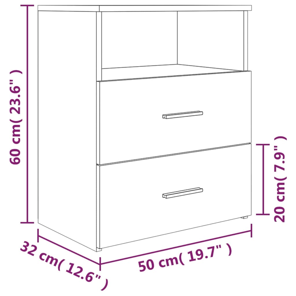 Bedside tables 2 pcs 50x32x60 cm smoked oak color