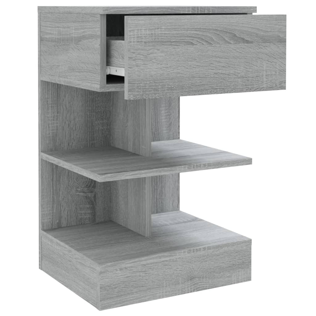 Bedside table 2pcs 40x35x65cm wood derivative grey sonoma