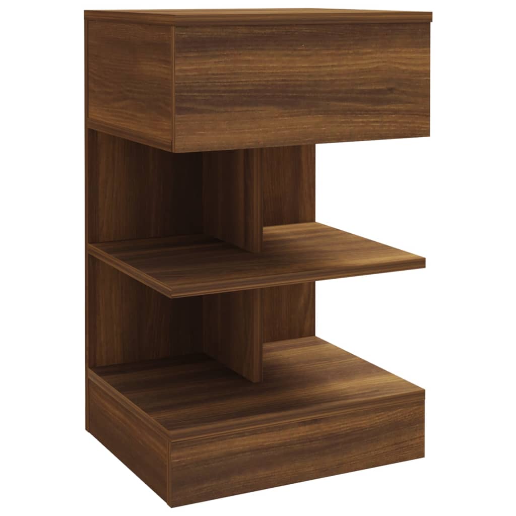 Bedside table 2pcs 40x35x65cm derived from brown oak wood