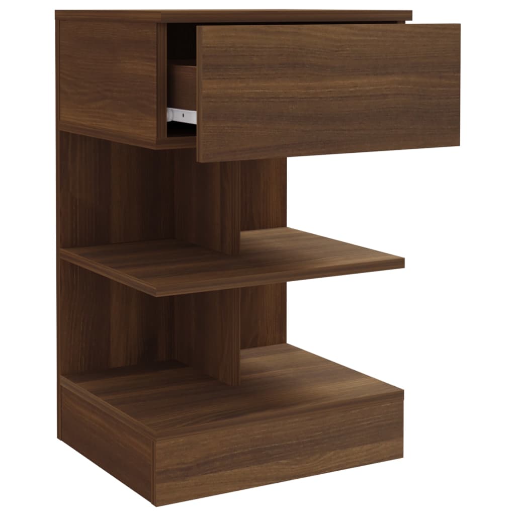 Bedside table 2pcs 40x35x65cm derived from brown oak wood