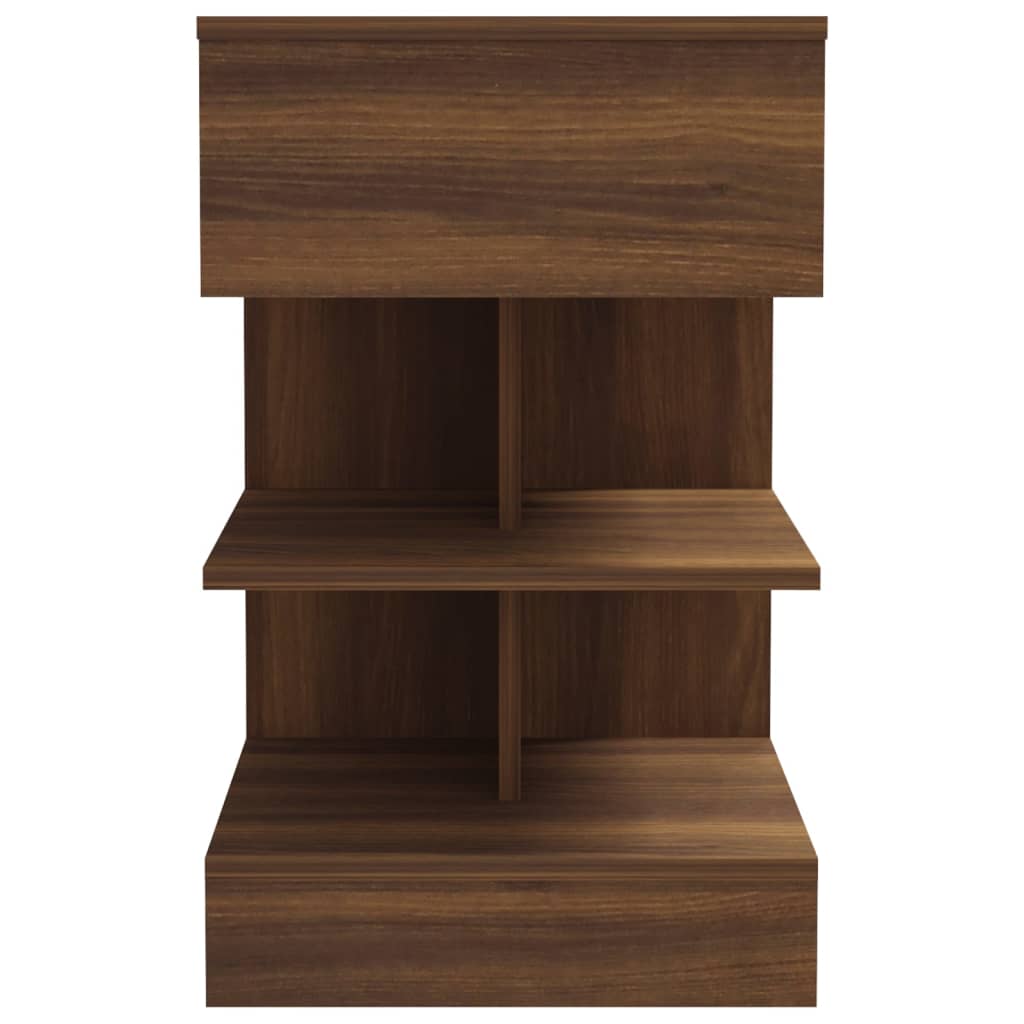 Bedside table 2pcs 40x35x65cm derived from brown oak wood