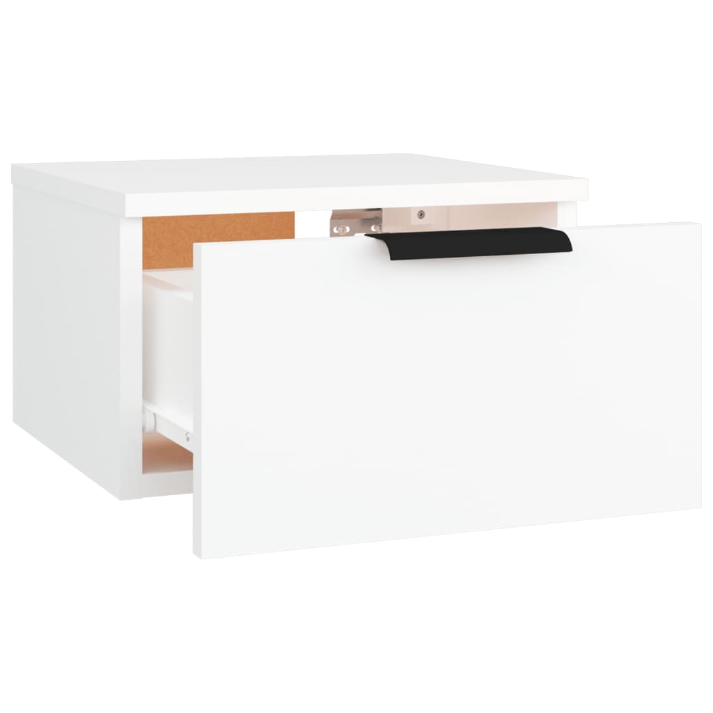 Bedside table wall mount 34x30x20 cm white