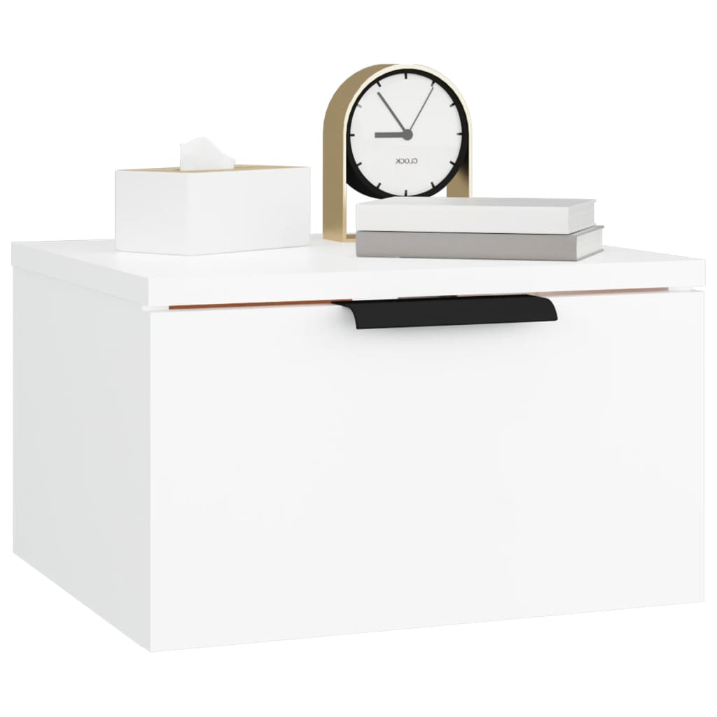 Bedside table wall mount 34x30x20 cm white