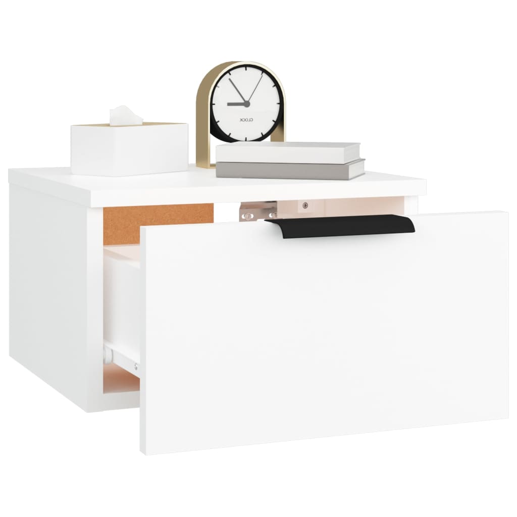 Bedside table wall mount 34x30x20 cm white