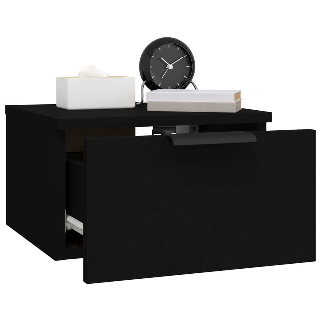 Wall Mount Bedside Table 34x30x20 cm Black