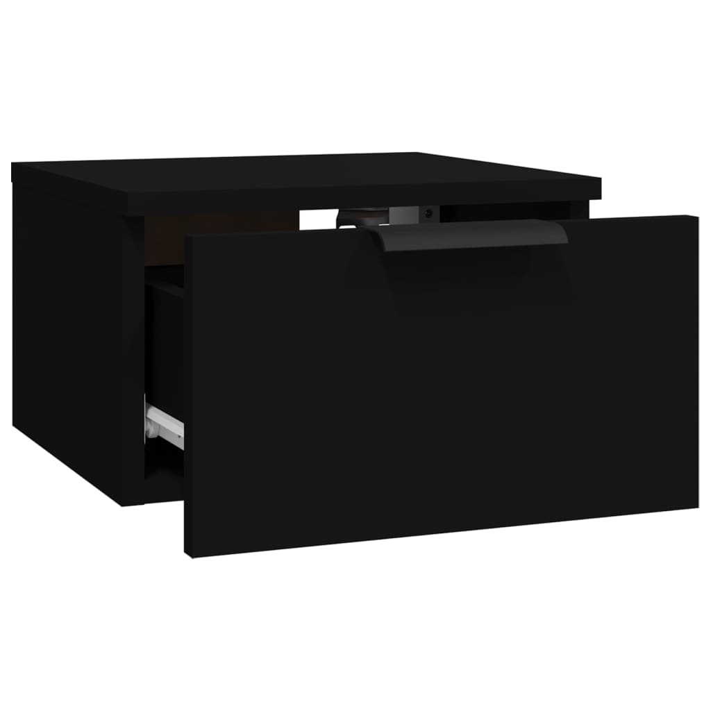 Wall Mount Bedside Table 34x30x20 cm Black