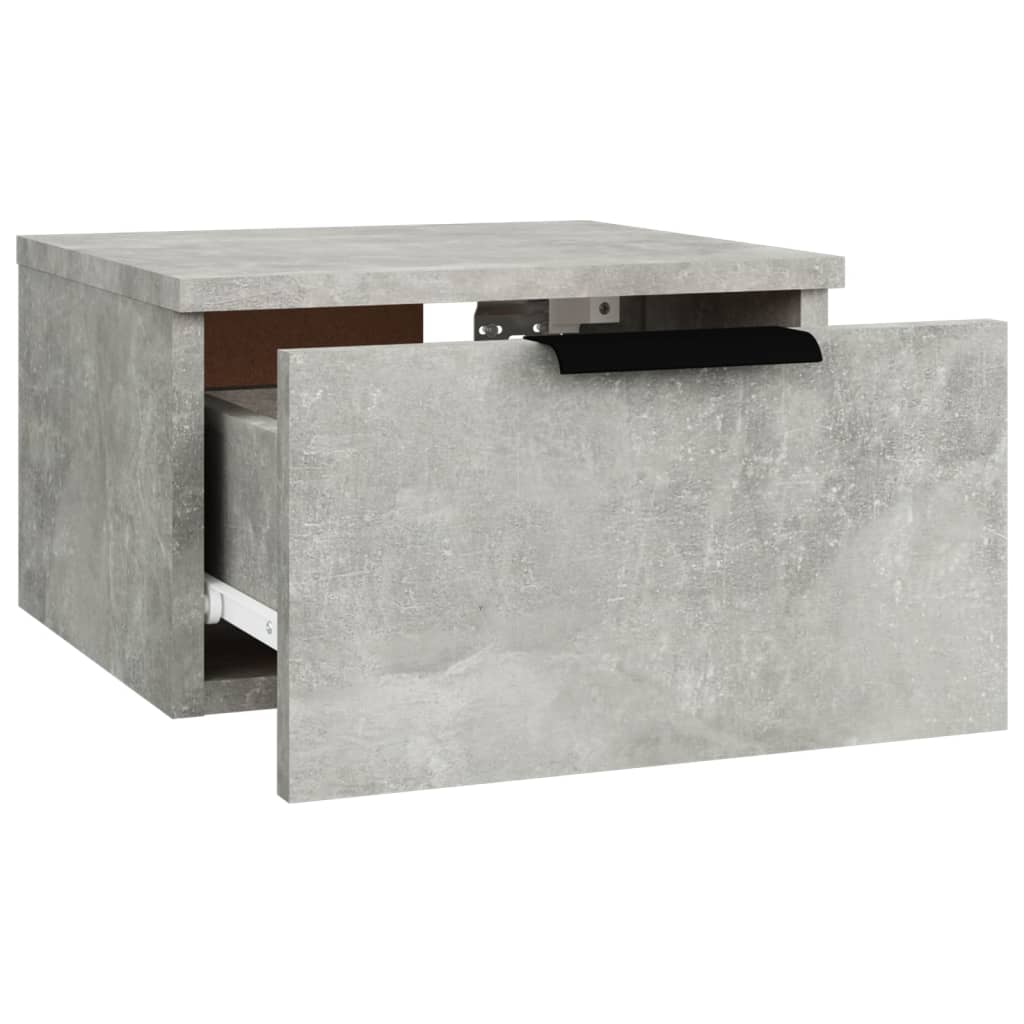 Wall mounted bedside table 34x30x20 cm cement grey