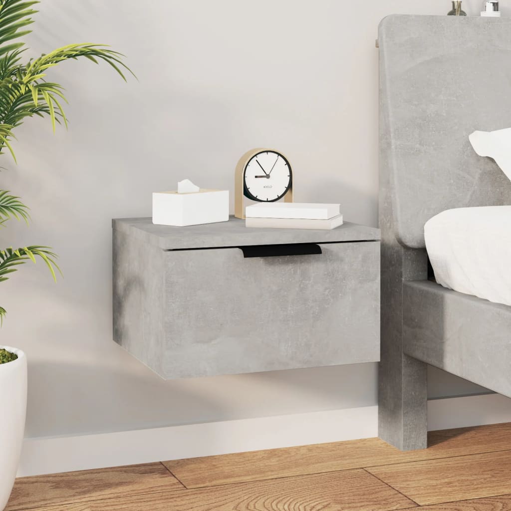 Bedside tables wall 2 pcs 34x30x20 cm cement grey