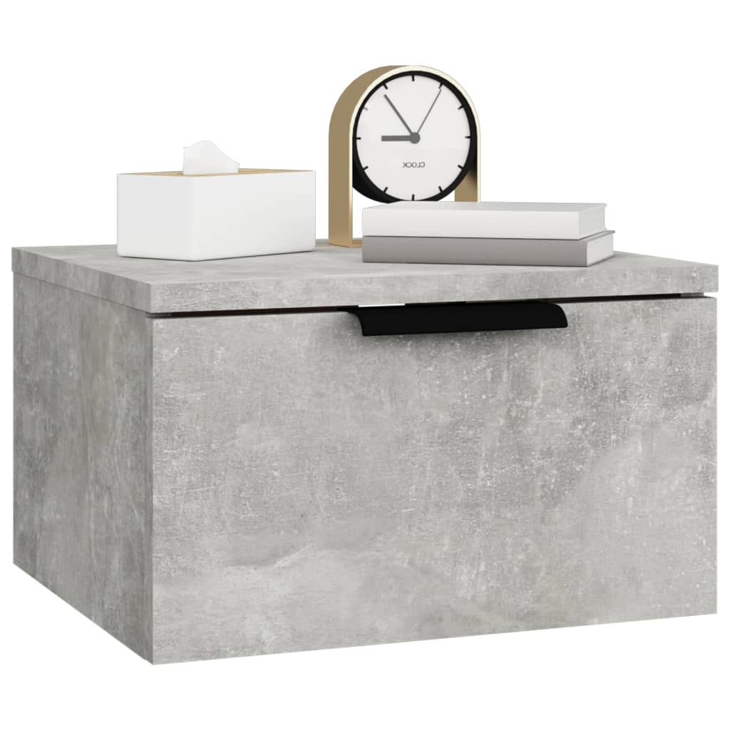 Bedside tables wall 2 pcs 34x30x20 cm cement grey