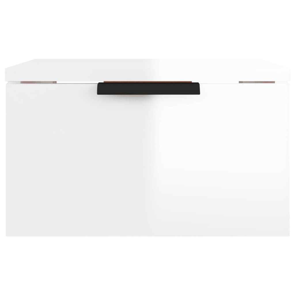 Bedside tables wall 34x30x20 cm glossy white