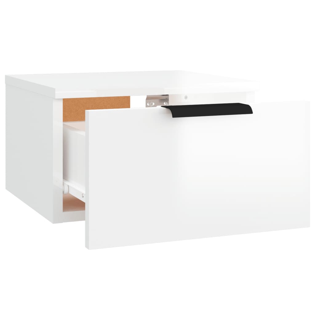 Bedside tables wall 34x30x20 cm glossy white