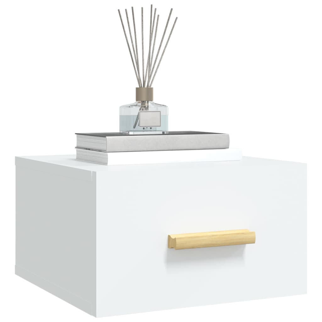 Bedside table wall mount 35x35x20 cm white