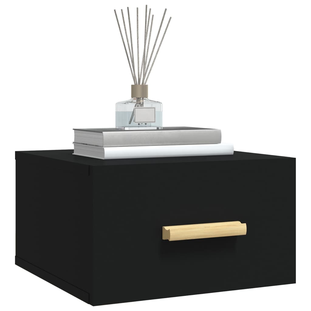 Bedside table wall mount 35x35x20 cm black