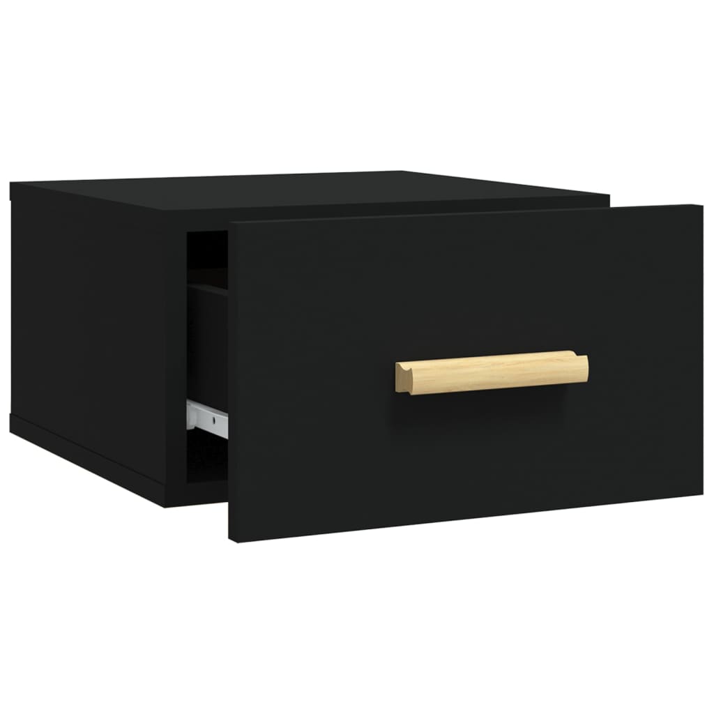 Bedside table wall mount 35x35x20 cm black