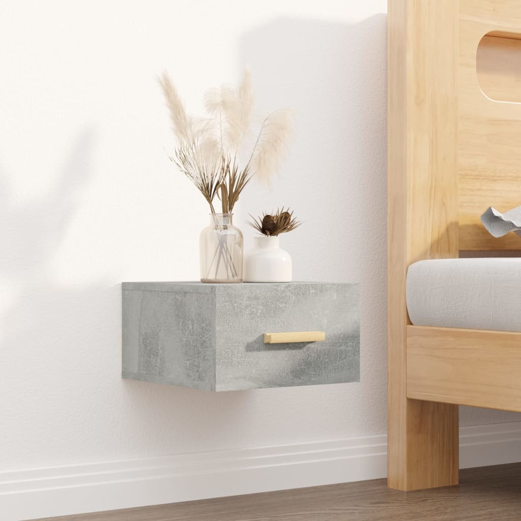 Bedside tables wall 2 pcs 35x35x20 cm cement grey