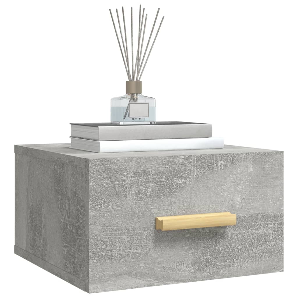 Bedside tables wall 2 pcs 35x35x20 cm cement grey