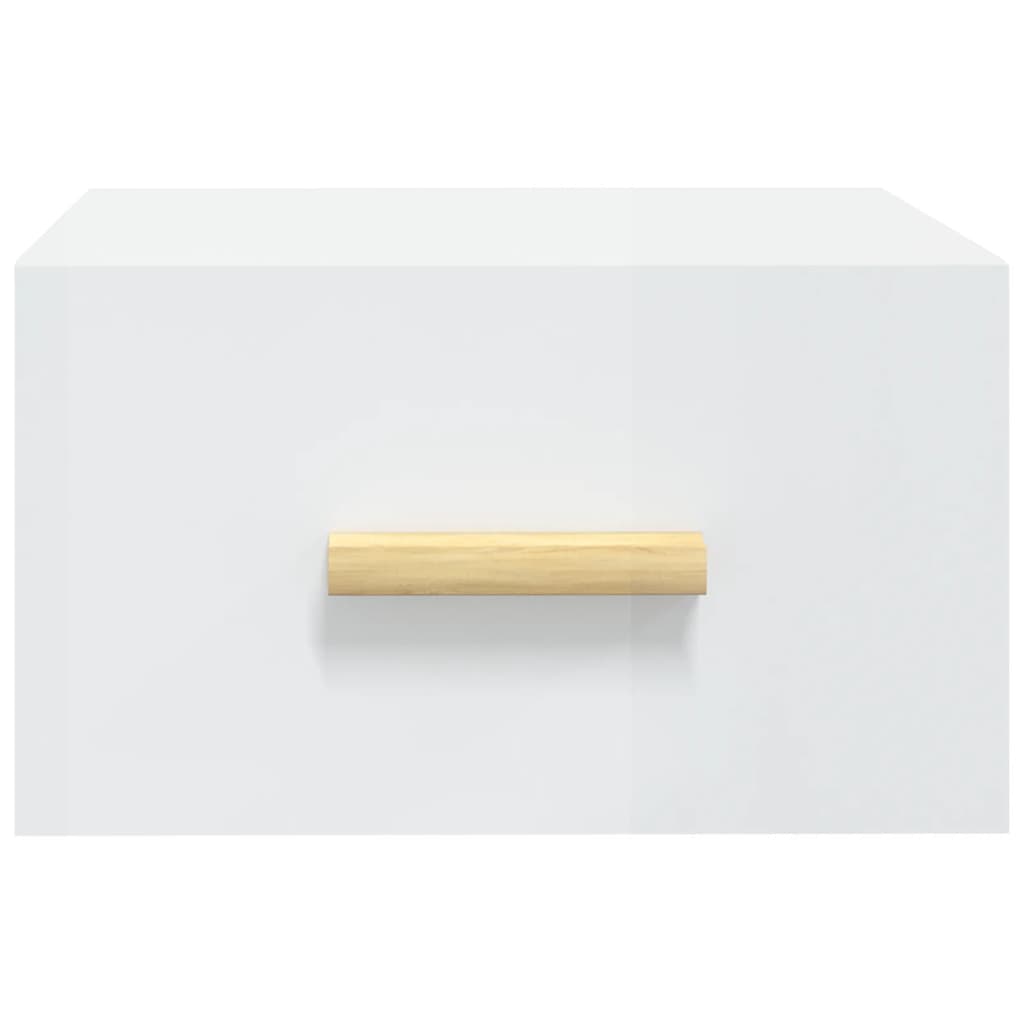 Mesas de cabeceira parede 2 pcs 35x35x20 cm branco brilhante