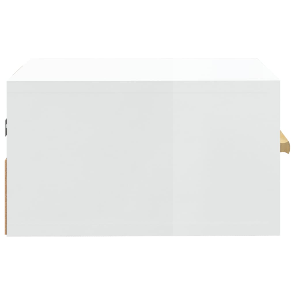 Mesas de cabeceira parede 2 pcs 35x35x20 cm branco brilhante