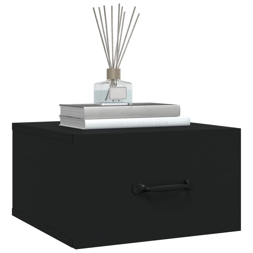 Bedside tables wall mounting 2 pcs 35x35x20 cm black