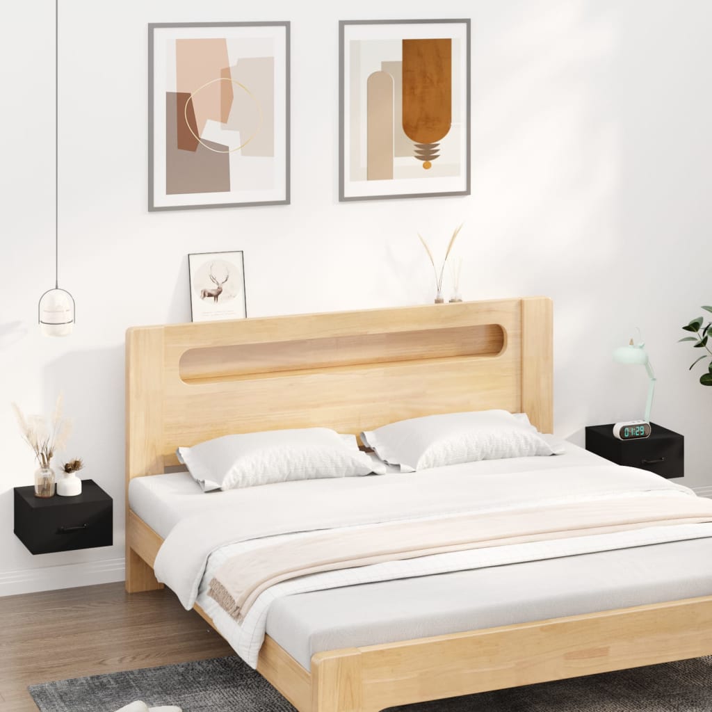 Bedside tables wall mounting 2 pcs 35x35x20 cm black