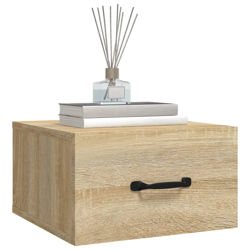 Bedside tables wall 2 pcs 35x35x20 cm color Sonoma oak