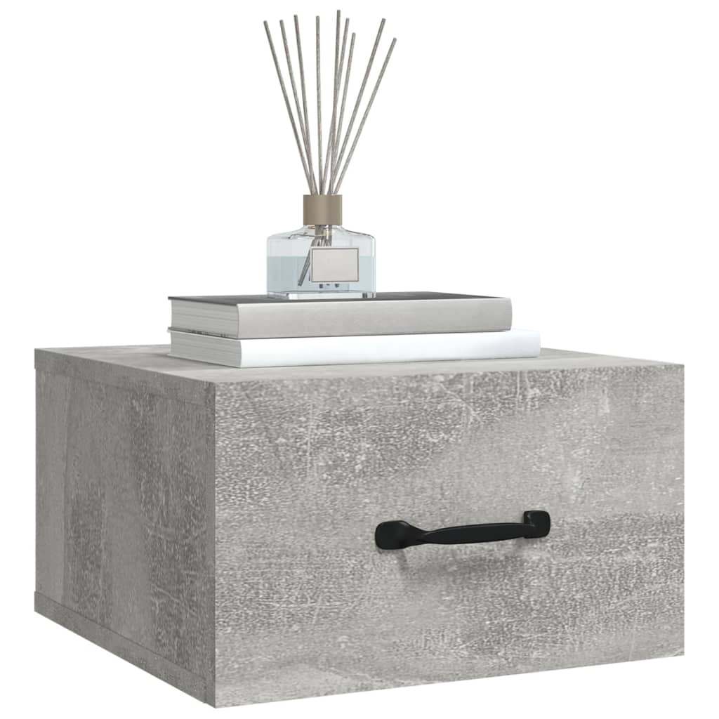 Bedside tables wall 2 pcs 35x35x20 cm cement grey