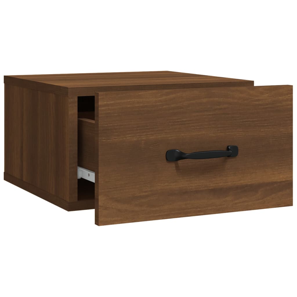 Mesa de cabeceira de parede 35x35x20 cm cor carvalho castanho
