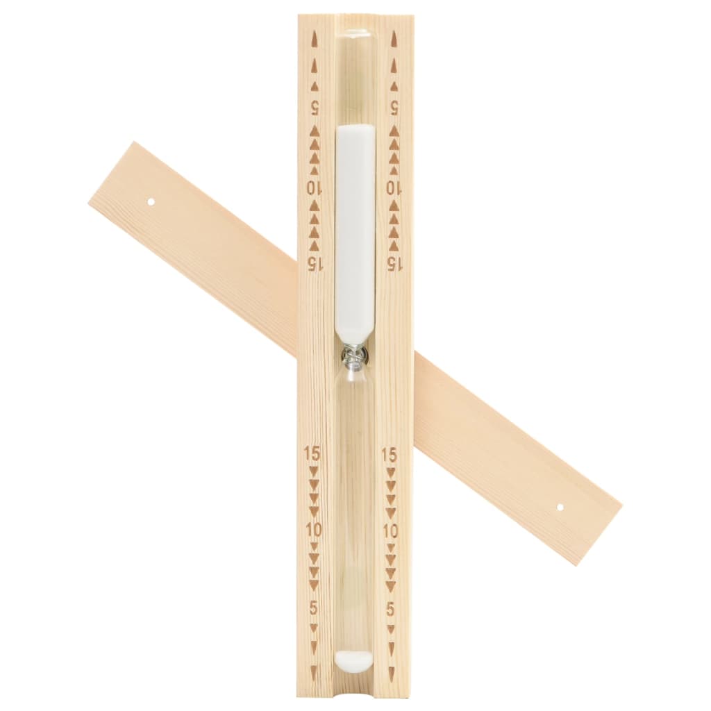 2 in 1 sauna hygrothermograph/timer set. solid pine sand